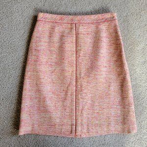 Ann Taylor 100% Silk Tweed Skirt pink size 2